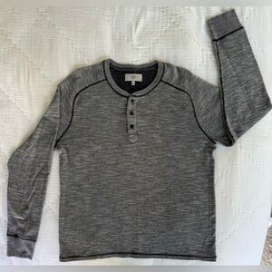 Jack Spade Warren Street Men’s Henley Large Gray Long Sleeve Shirt